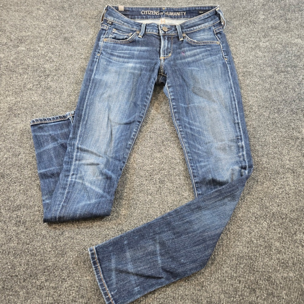 Citizens of Humanity Racer Low Rise Skinny Jeans Blue Dark Wash 24 Y2KStyle